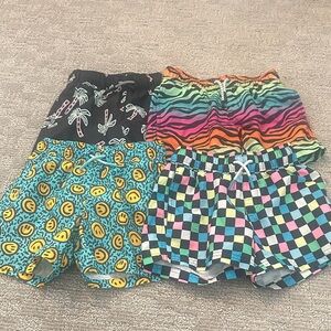 Kids Multicolor Fun Print Swim Shorts Pack, Art class boys 6/7